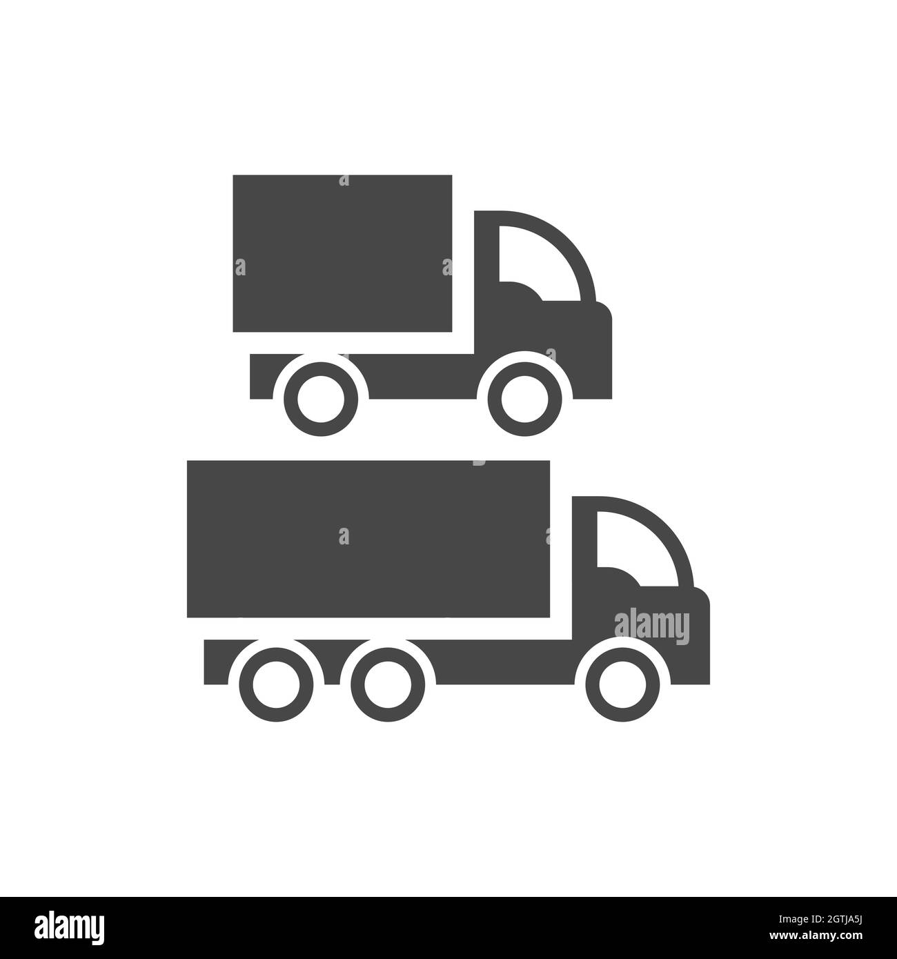 Truck or lorry black vector icon Stock Vector
