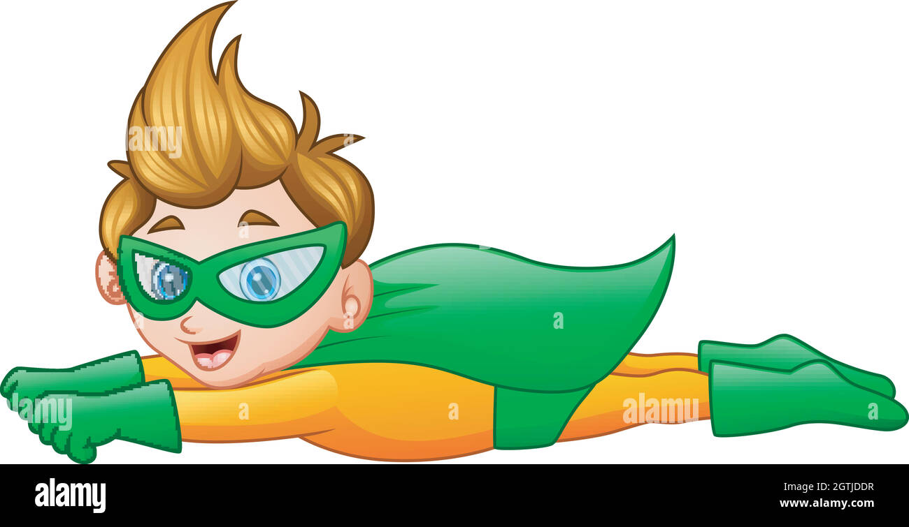 Cartoon superhero boy flying illustration Stock Vector Image & Art - Alamy