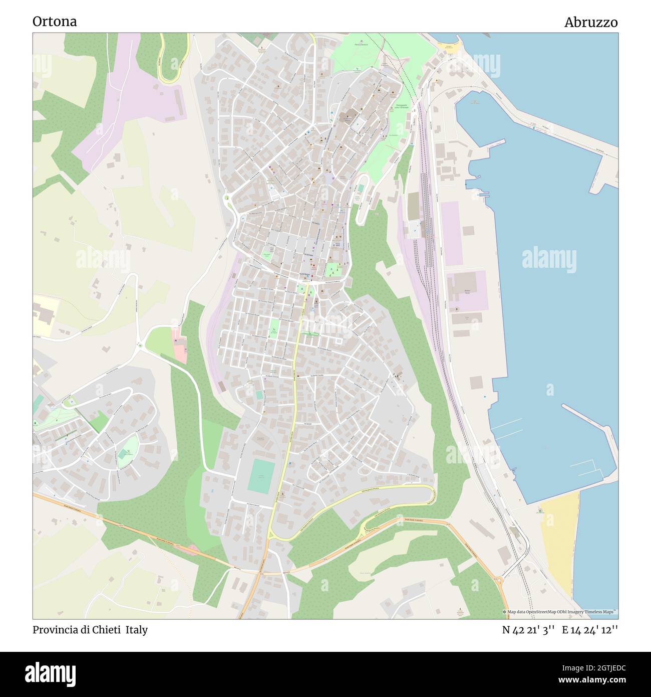 Chieti Abruzzo Italy Map Ortona, Provincia Di Chieti, Italy, Abruzzo, N 42 21' 3'', E 14 24' 12'',  Map, Timeless Map Published In 2021. Travelers, Explorers And Adventurers  Like Florence Nightingale, David Livingstone, Ernest Shackleton, Lewis