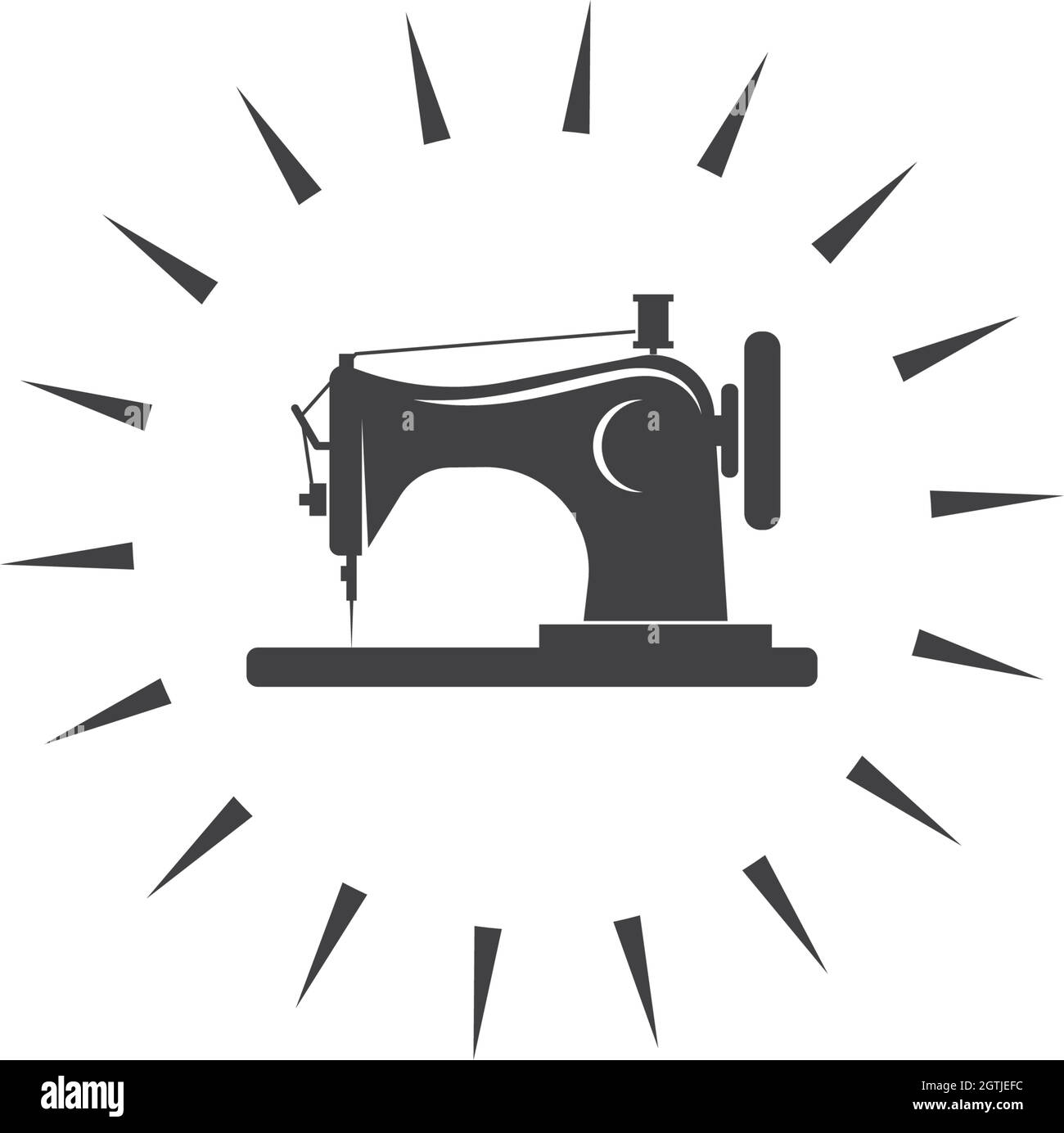 sewing machine icon logo vector Stock Vector Image & Art Alamy