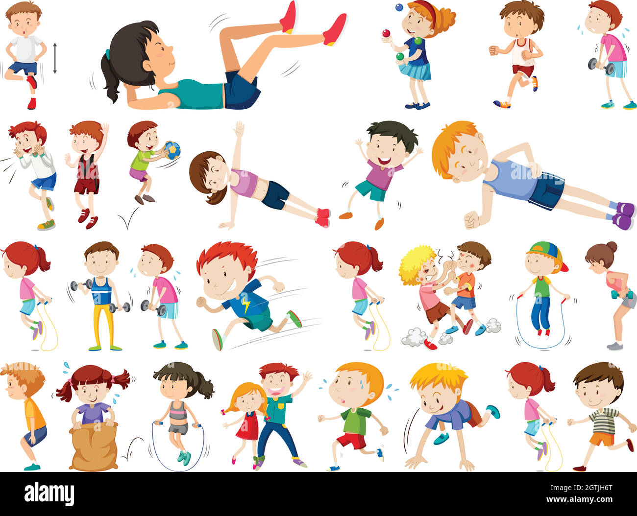 Set of active people Stock Vector