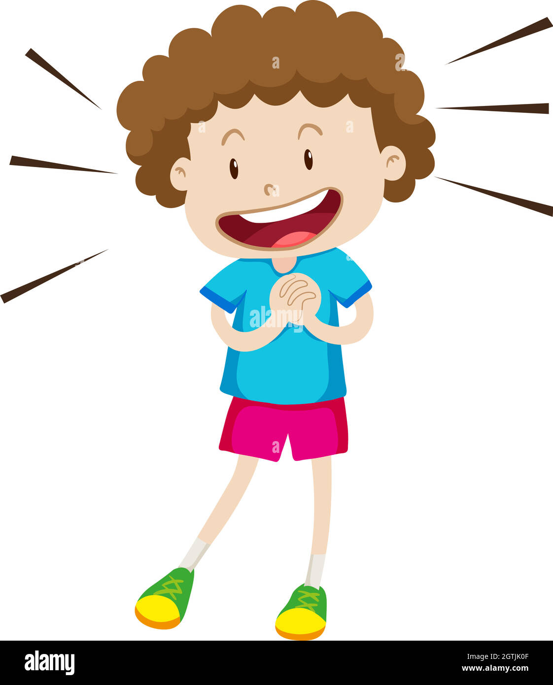 Little boy with curly hair Stock Vector