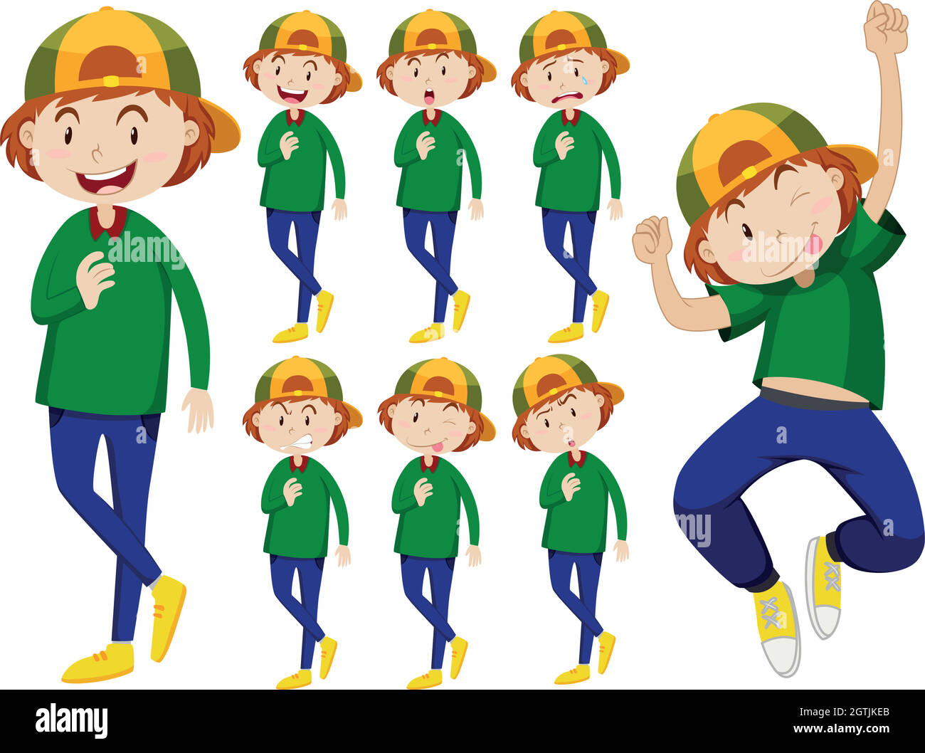 Man with different facial expressions Stock Vector Image & Art - Alamy