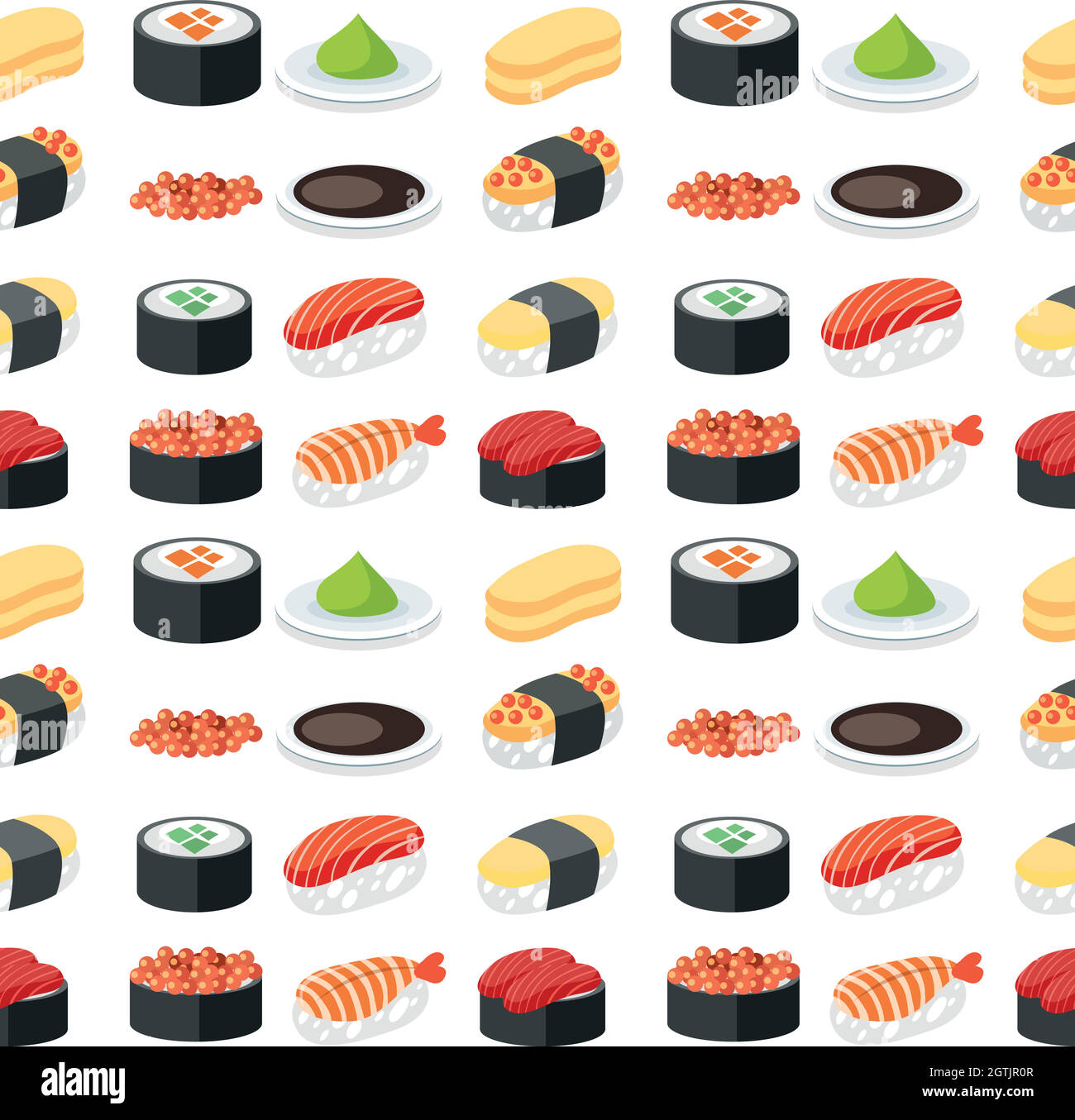 Seamless pattern sushi set Stock Vector Image & Art - Alamy