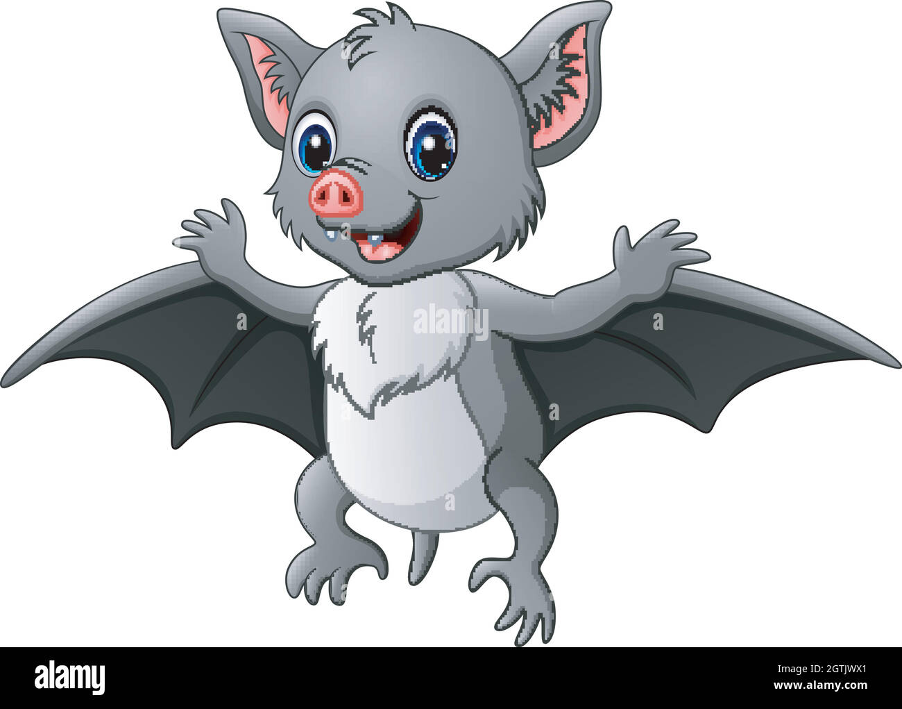 Cute cartoon bat flying illustration Stock Vector Image & Art Alamy