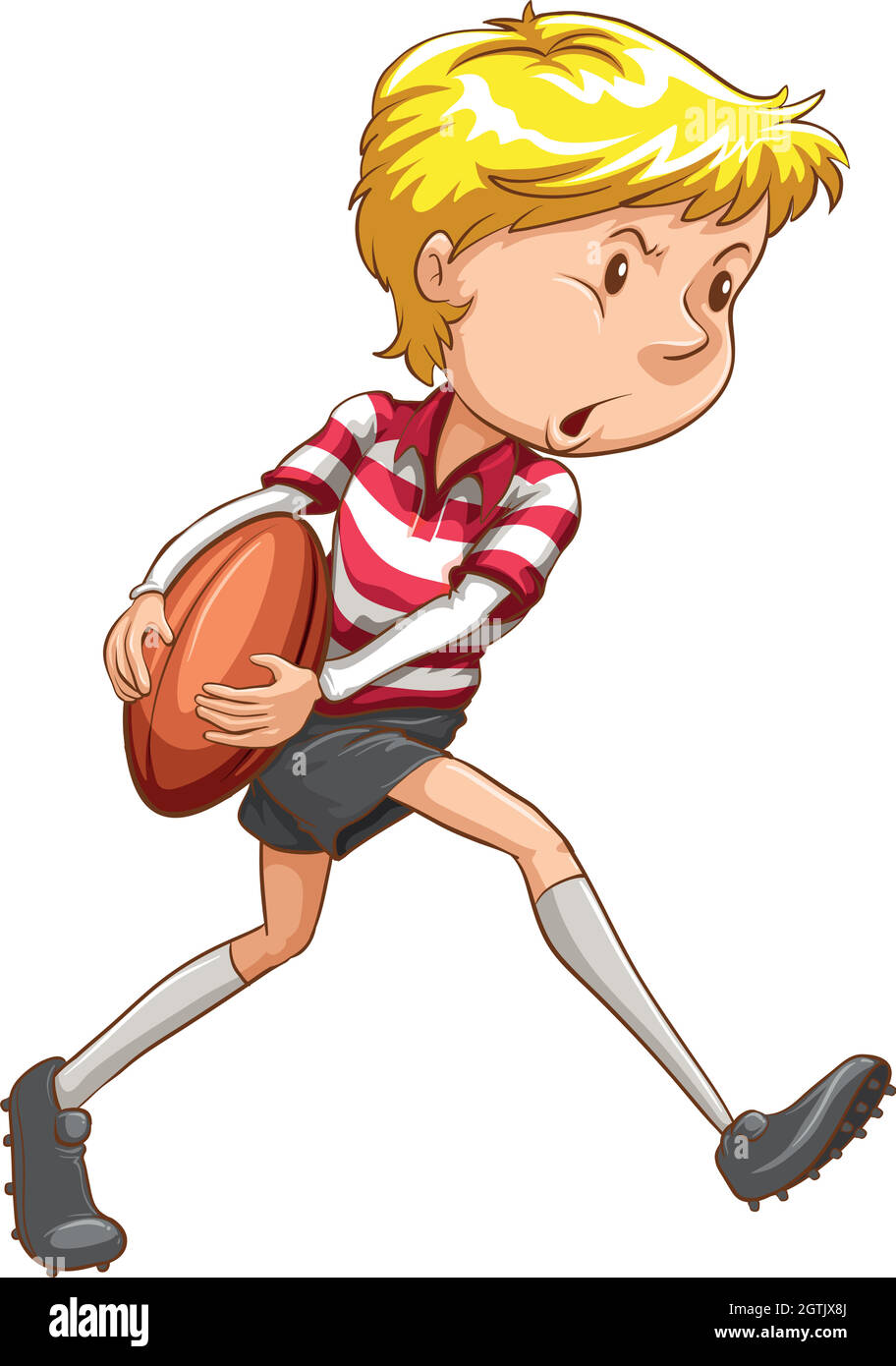 A simple sketch of a rugby player Stock Vector