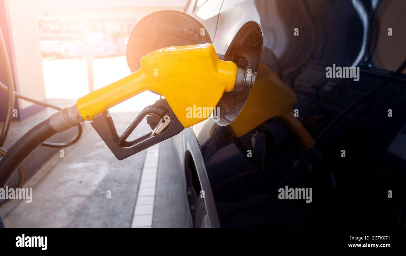 Close-up Of Fuel Filling In Car Stock Photo