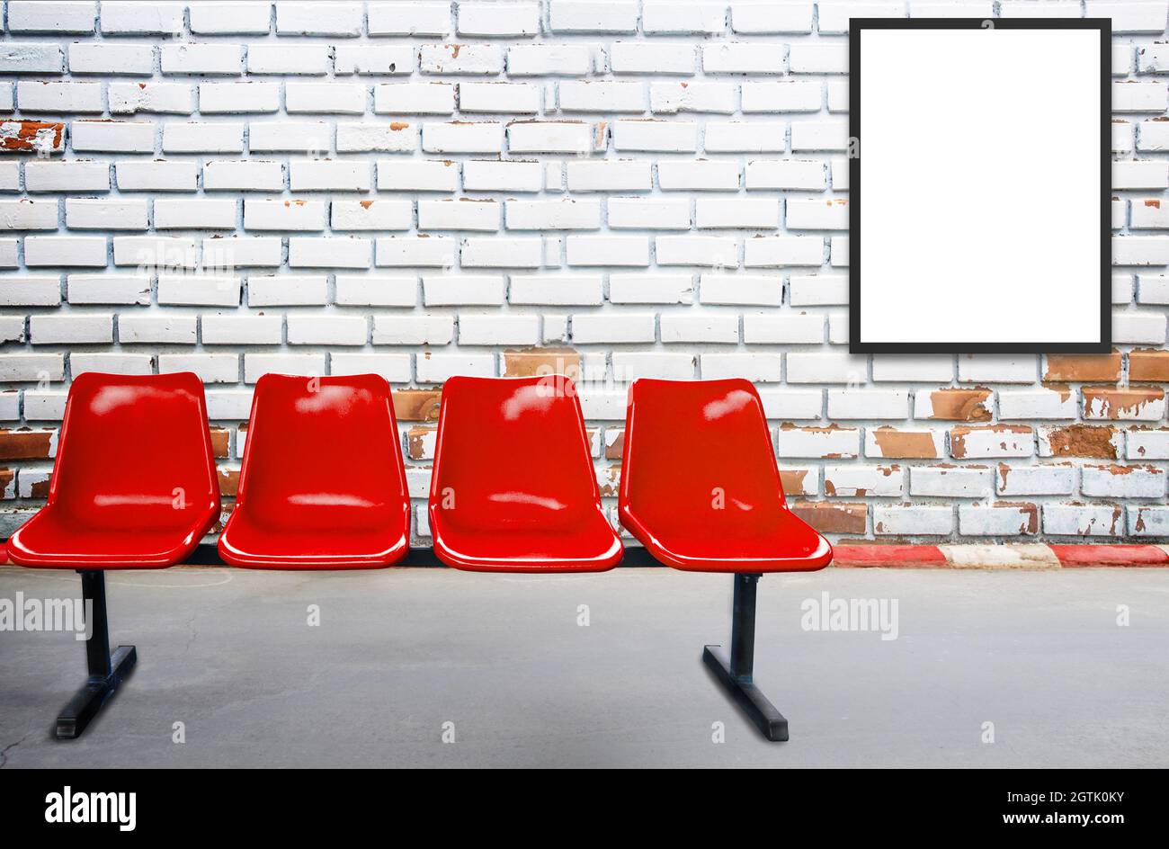 Empty Chairs Against Wall Stock Photo Alamy