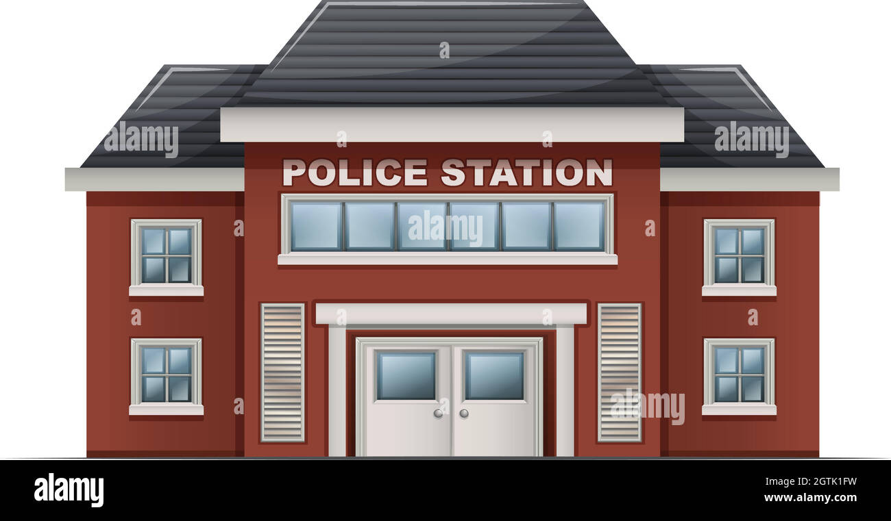 A police station building Stock Vector