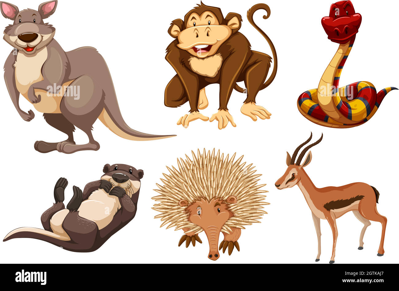 Set of wild animals Stock Vector