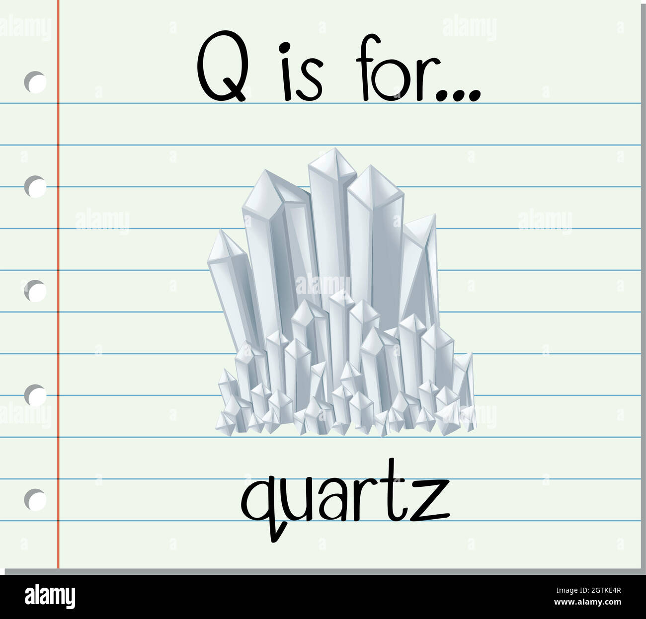 Flashcard letter Q is for quarts Stock Vector