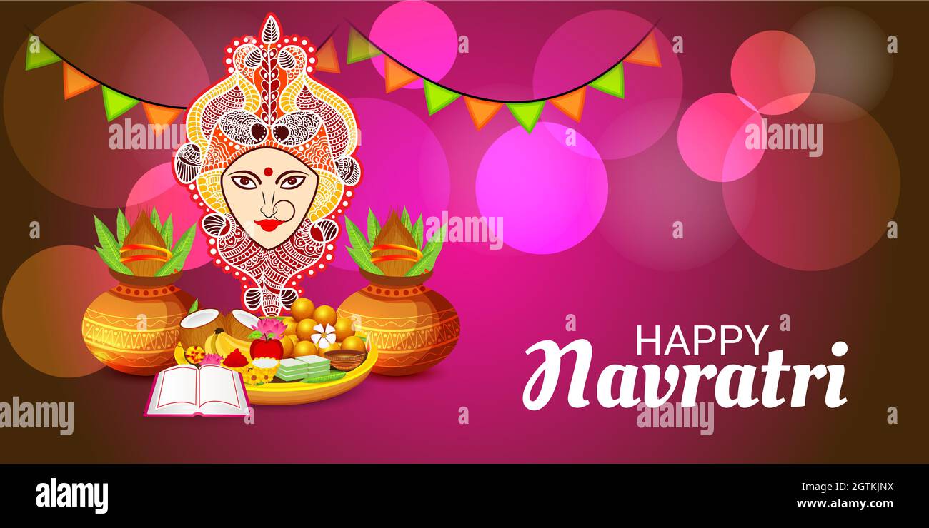 Vector illustration of a Background for Happy Navratri Celebration ...