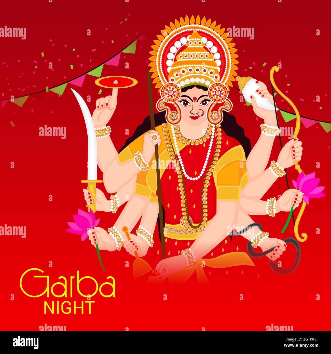 Vector illustration of a Background for Happy Navratri Celebration ...