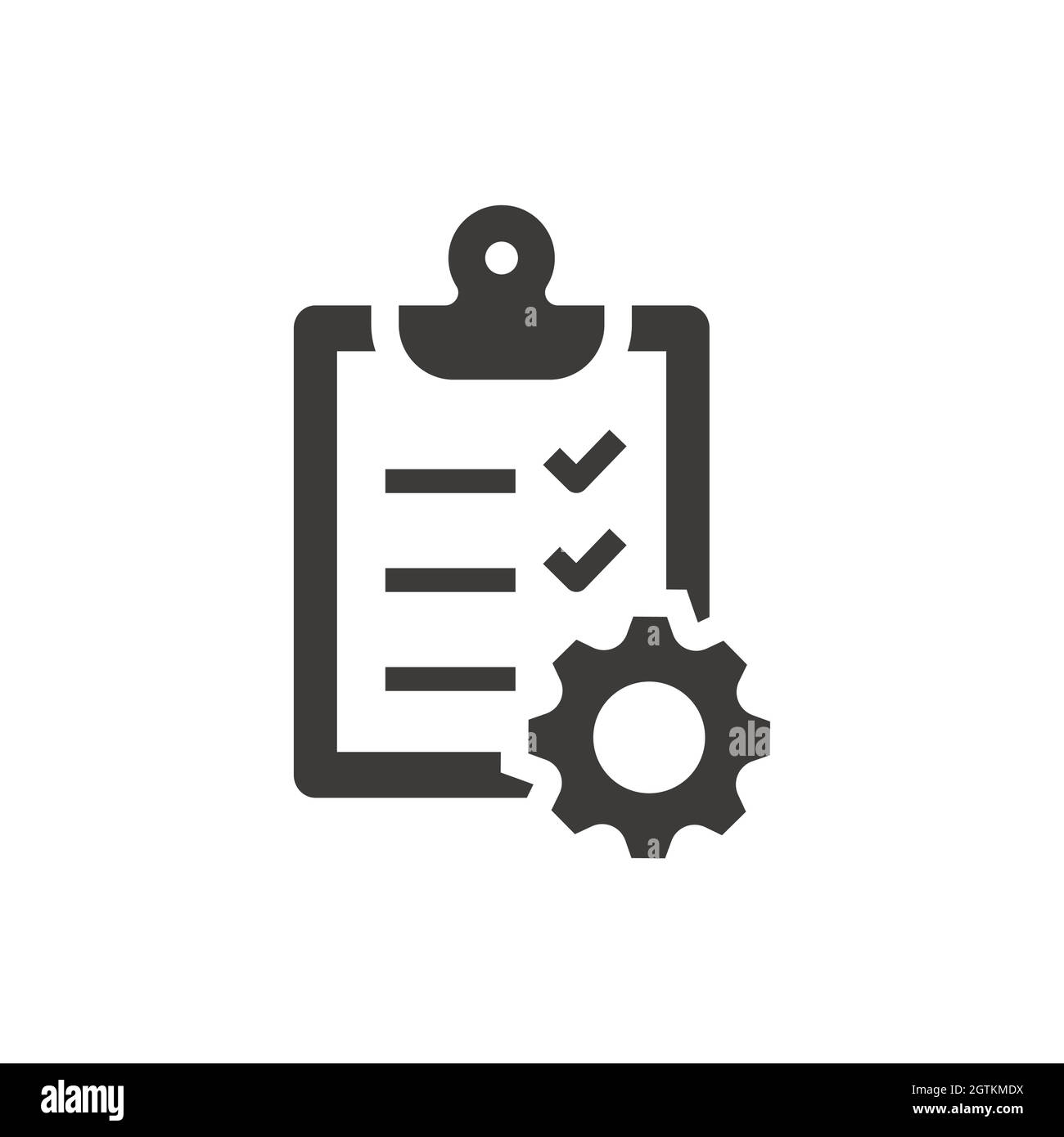 Clipboard checklist with gear cogwheel icon Stock Vector Image & Art ...