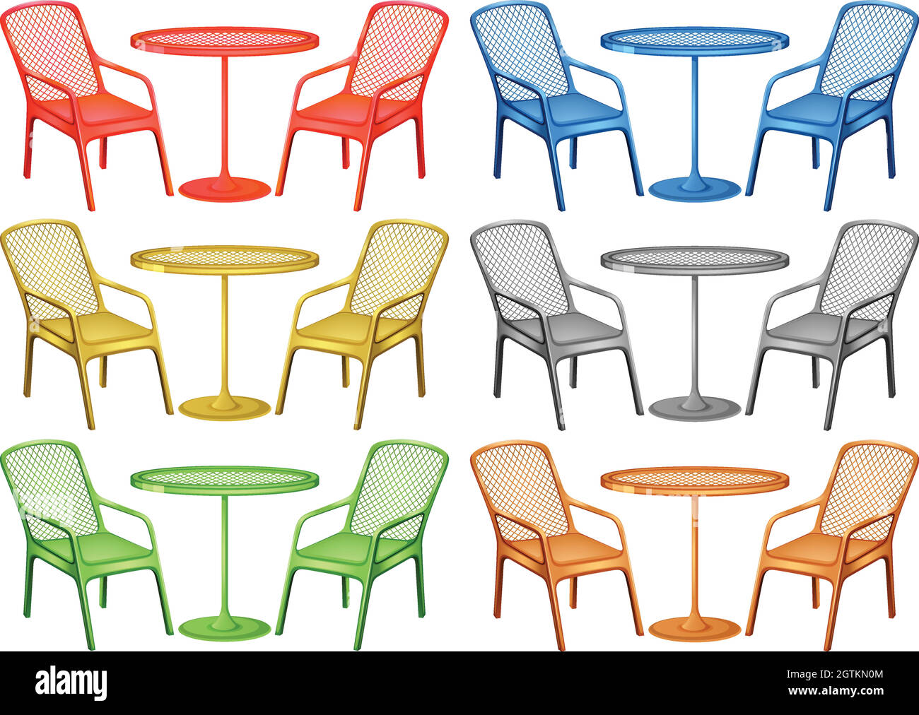 Chairs and coffee table in six colors Stock Vector Image & Art Alamy
