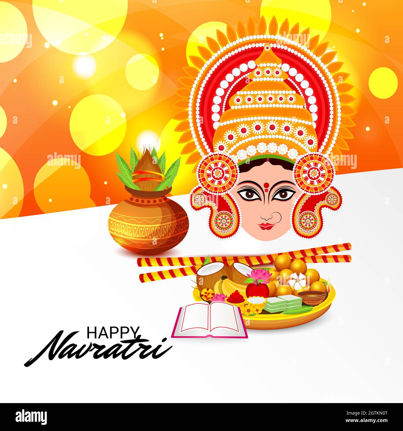 Vector illustration of a Background for Happy Navratri Celebration ...