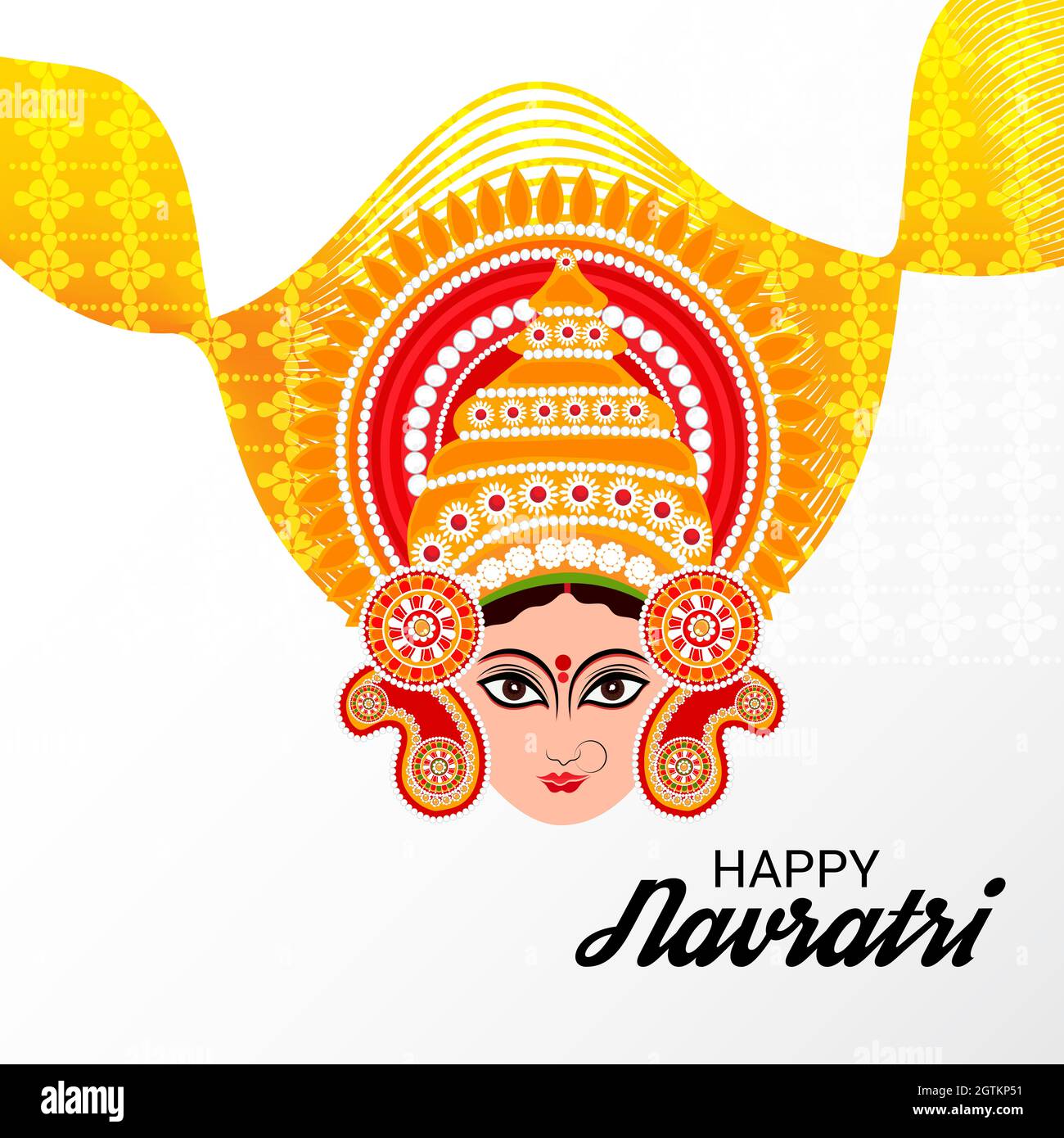 Vector illustration of a Background for Happy Navratri Celebration, Hindu  Navratri festival Stock Photo - Alamy