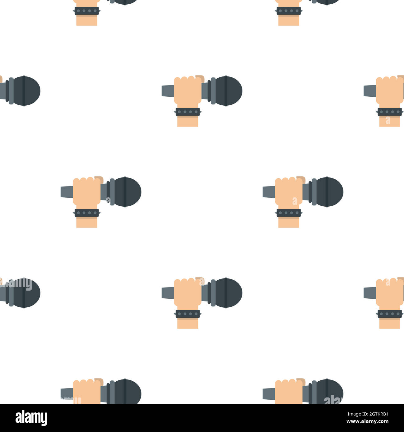 Hand microphone pattern seamless Stock Vector