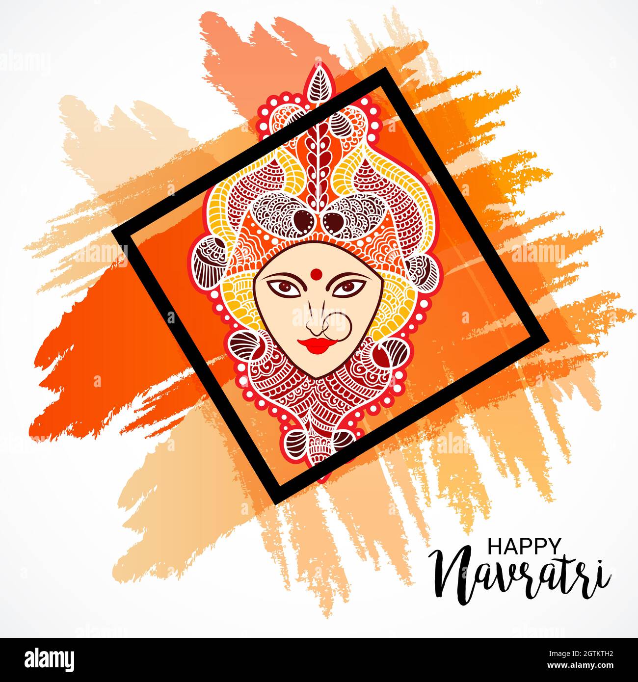 Vector illustration of a Background for Happy Navratri Celebration, Hindu  Navratri festival Stock Photo - Alamy