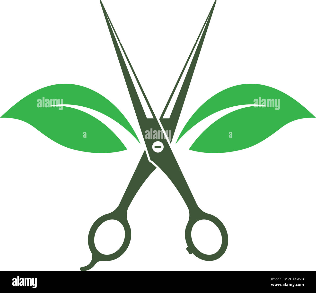 eco barber shop icon logo vector icon Stock Vector