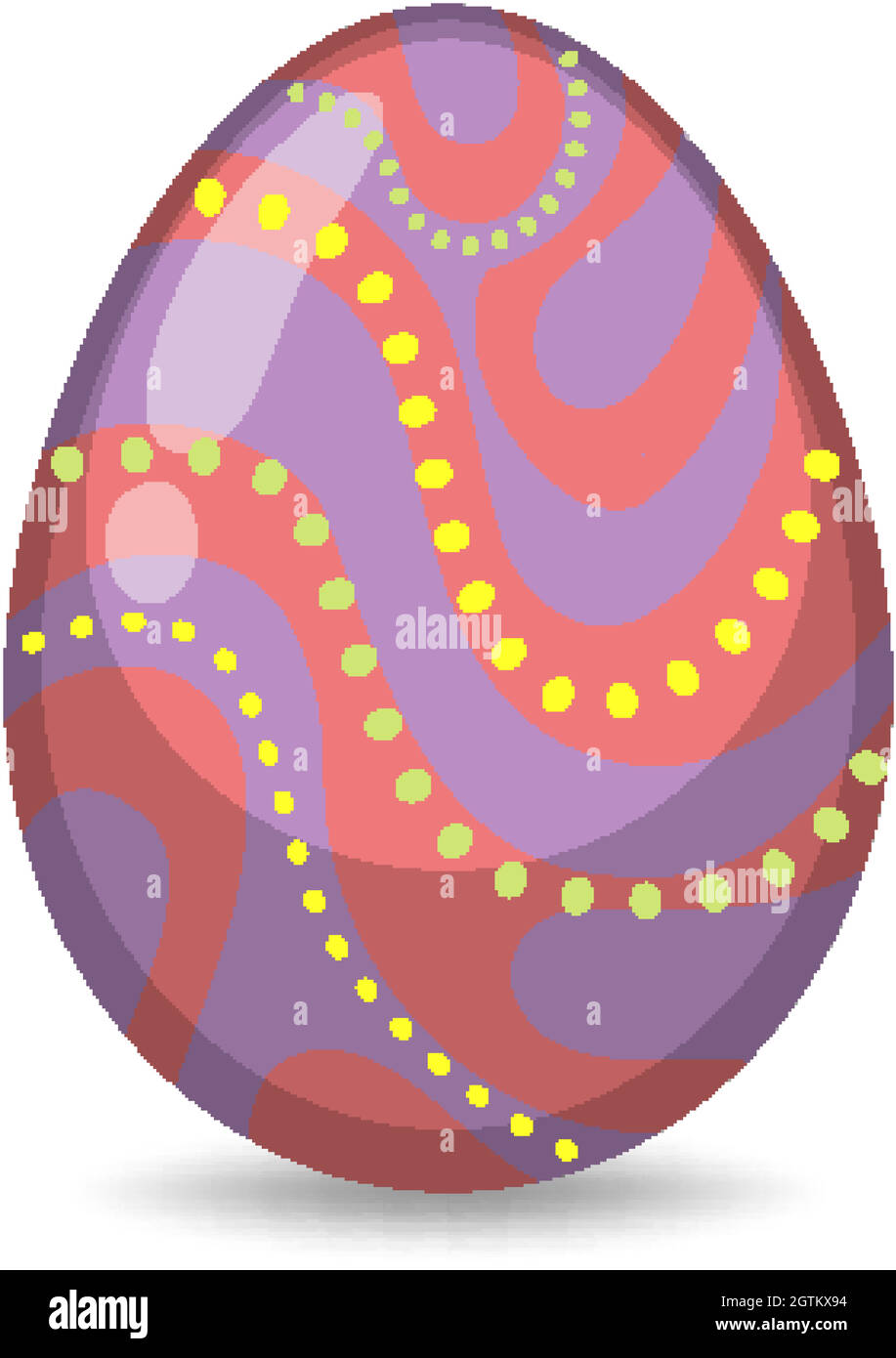 Easter theme with decorated egg in colorful patterns Stock Vector