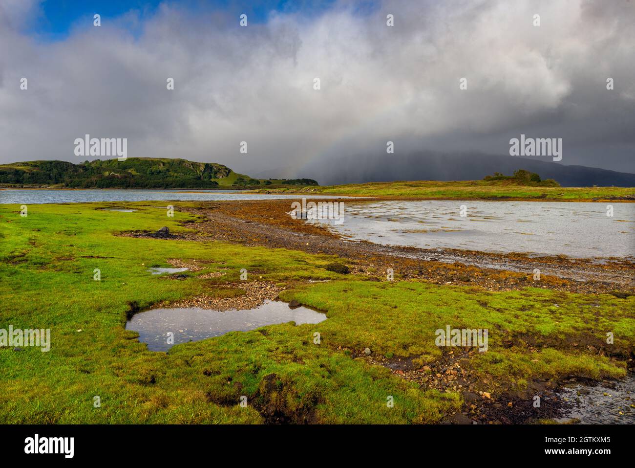 The sheltered bay at Port Ramsay on The Isle of Lismore in Argyll