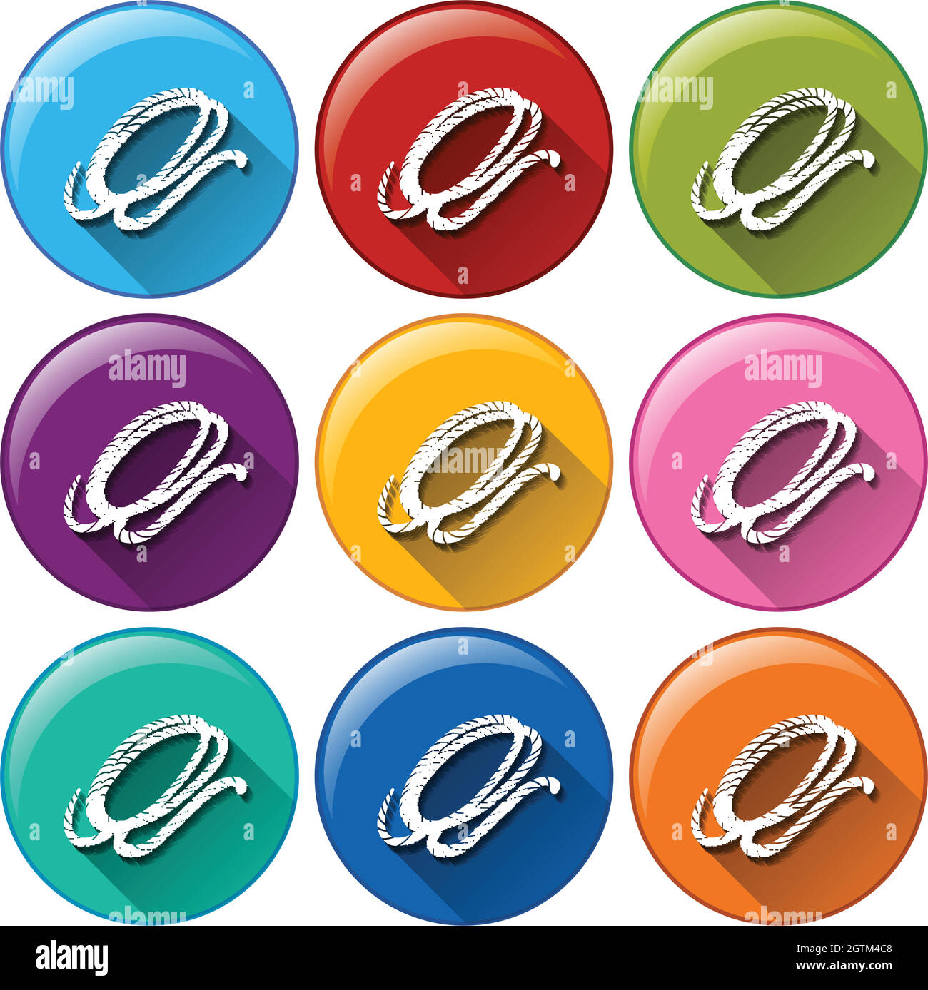 Round buttons with a camping rope Stock Vector Image & Art - Alamy