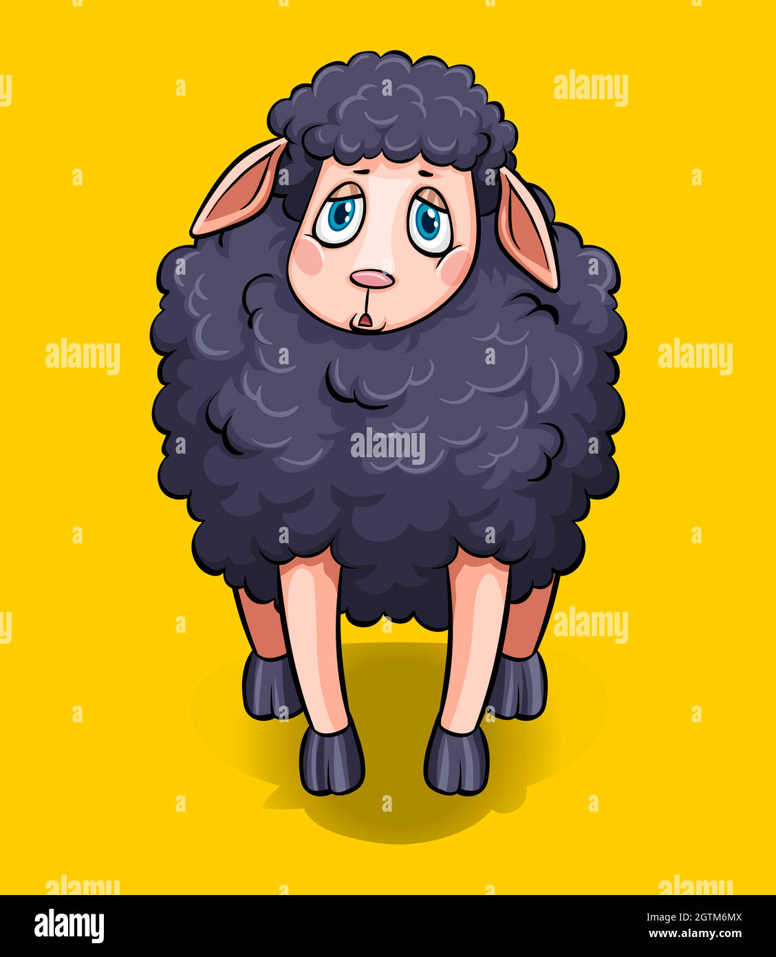 Black sheep on yellow background Stock Vector Image & Art Alamy