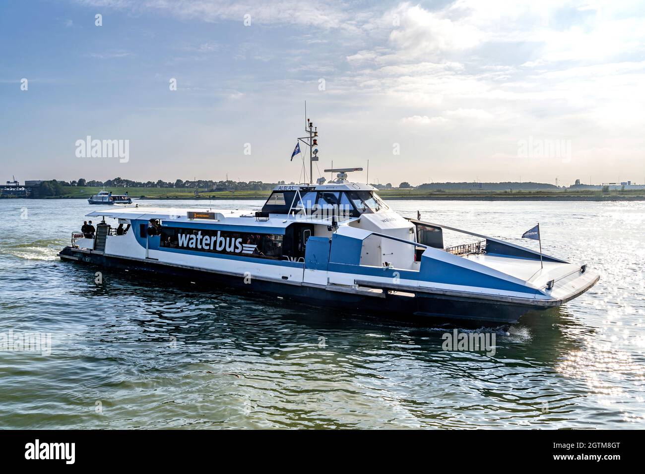 Waterbus fast ferry ALBLAS on the river Noord Stock Photo