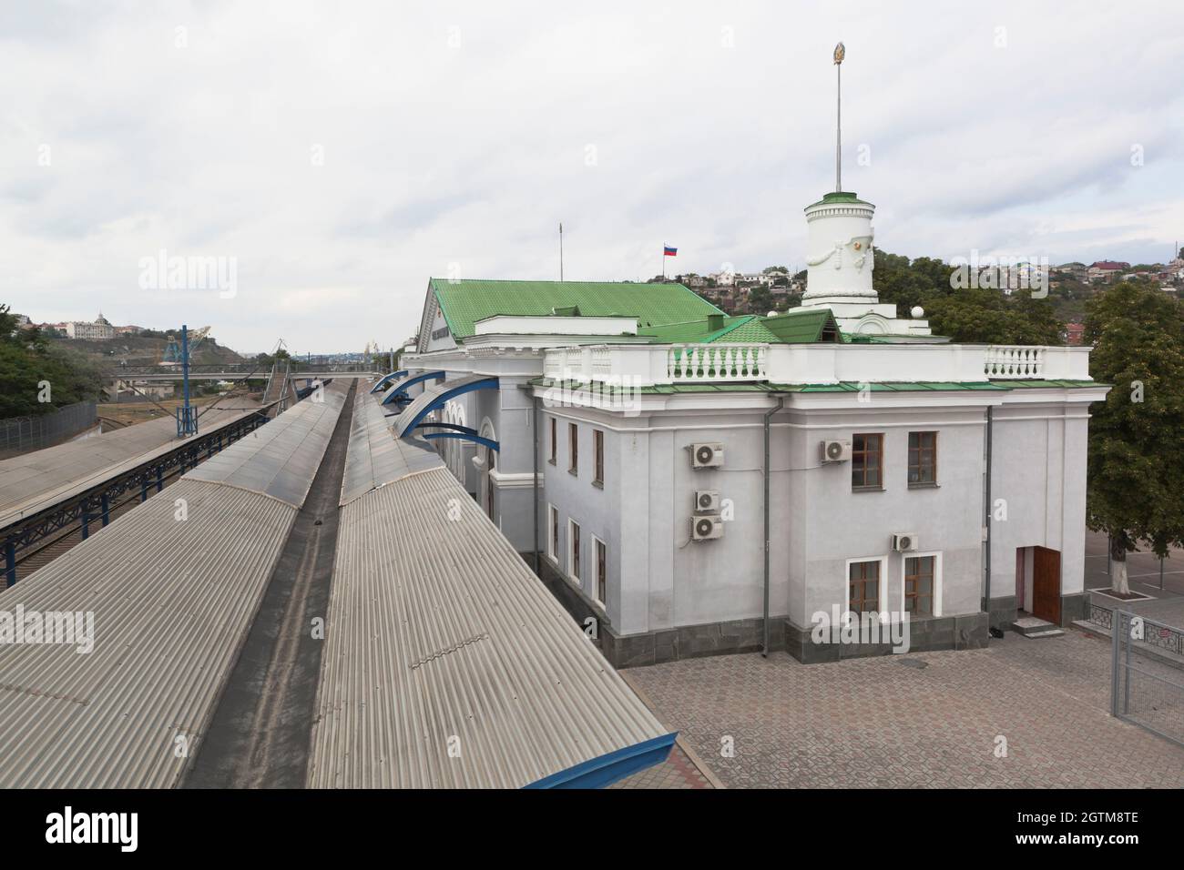 Sevastopol, Crimea, Russia - July 28, 2020: The building of the railway station in the hero city of Sevastopol, Crimea Stock Photo