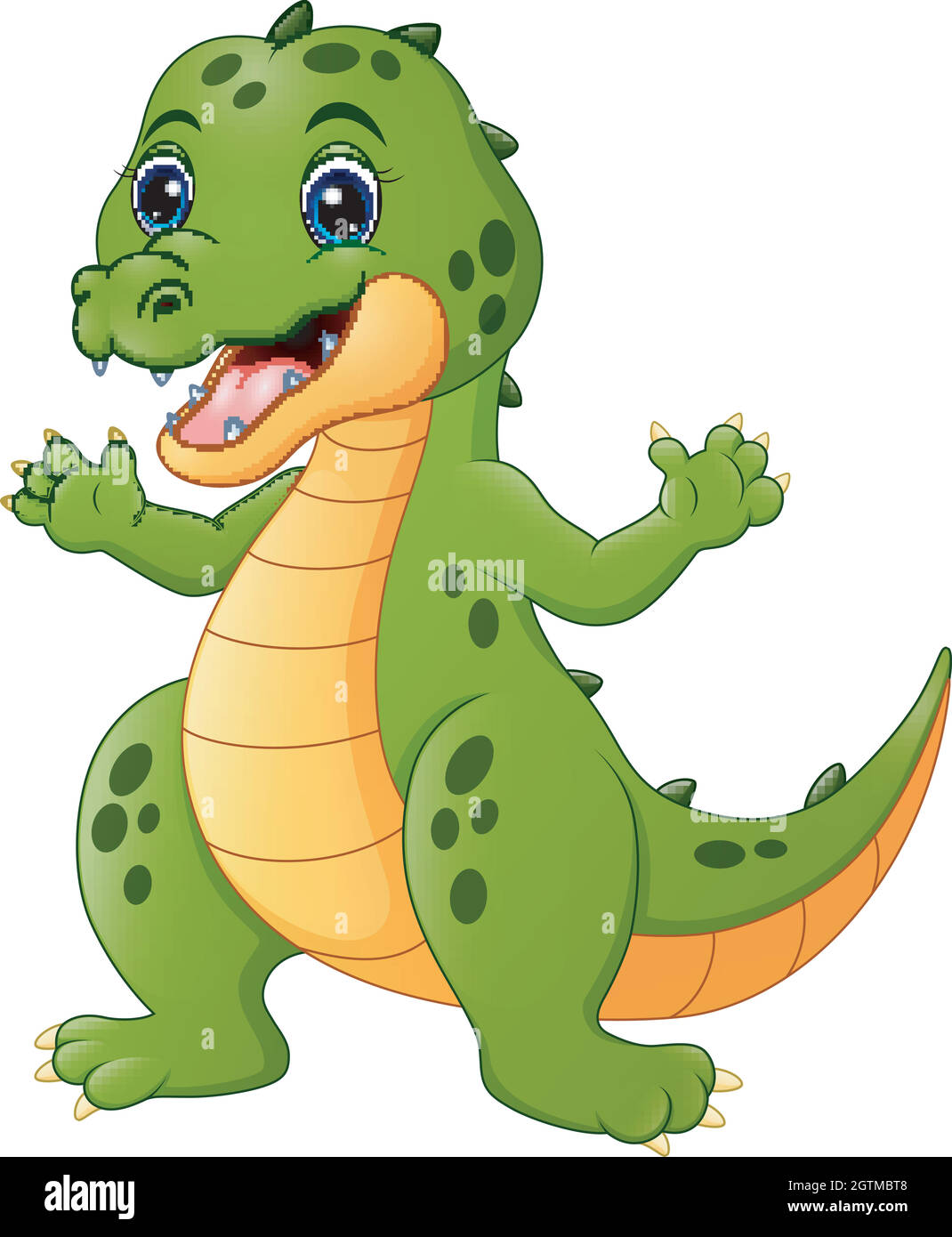 Happy crocodile cartoon isolated on white background Stock Vector