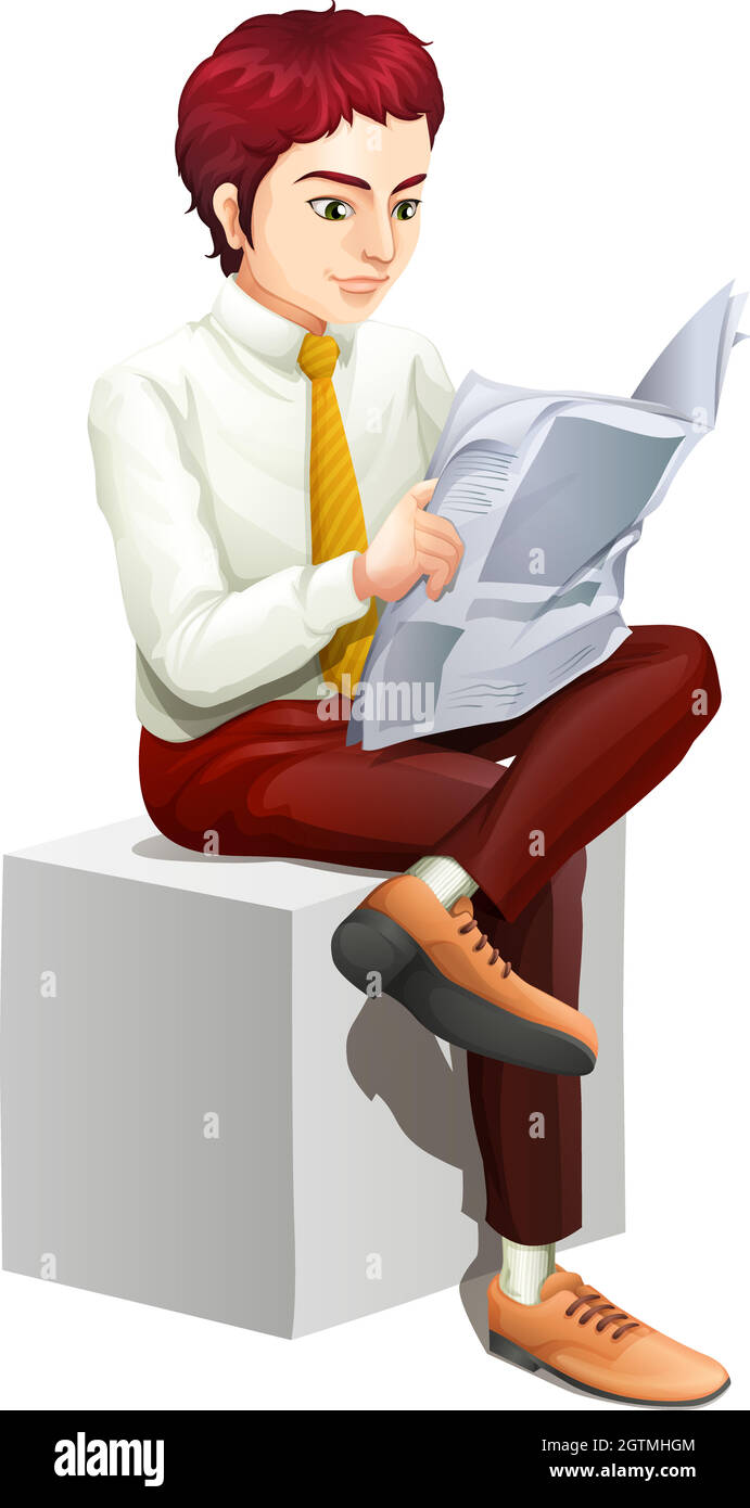 A businessman reading Stock Vector