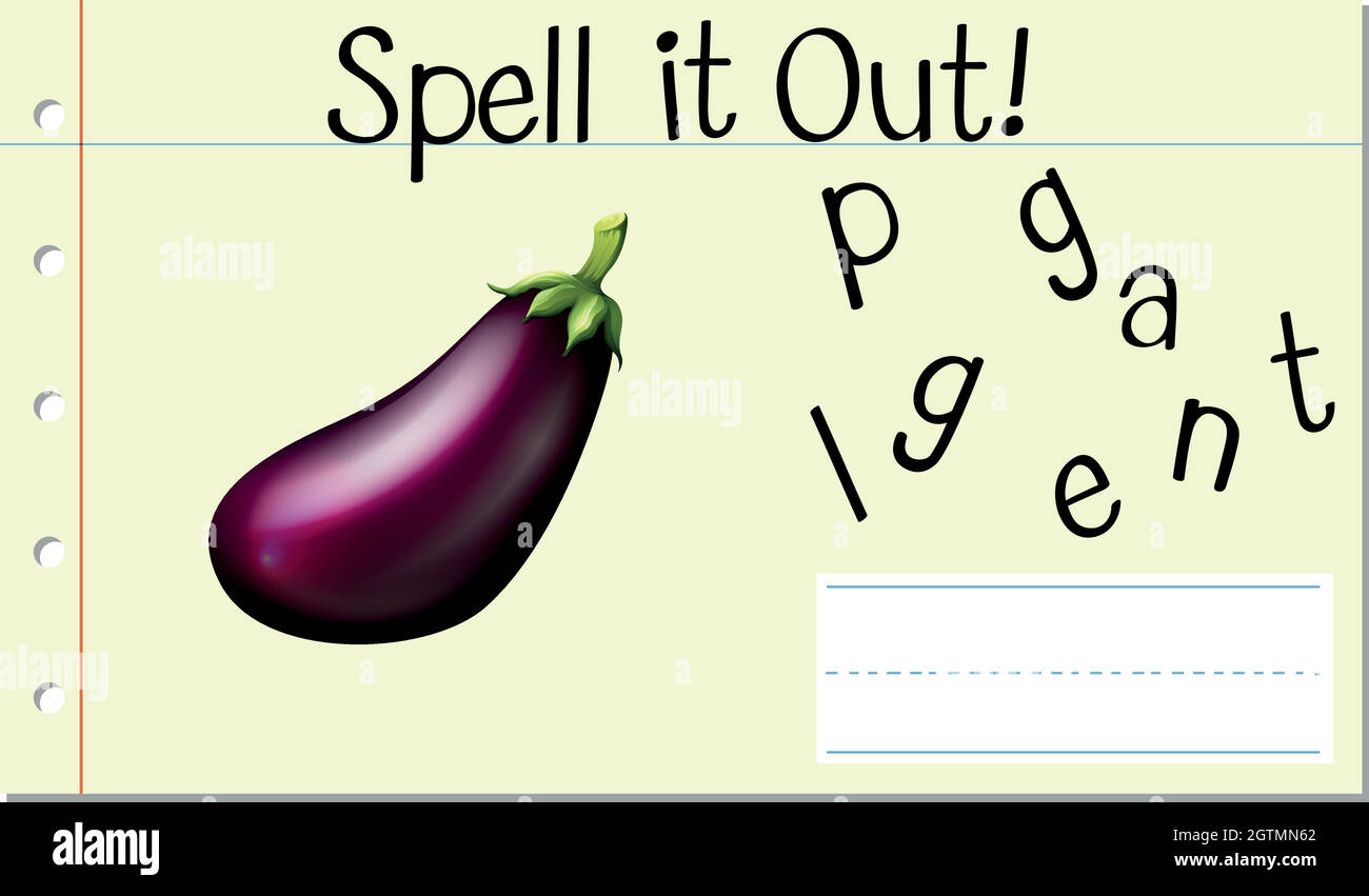 Spell English word eggplant Stock Vector Image & Art Alamy