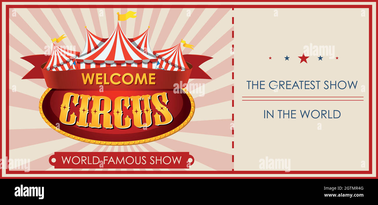 Circus, fun fair, amusement park theme template Stock Vector