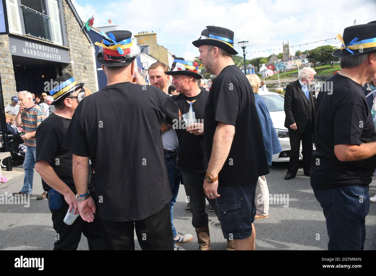 Aberaeron Mackerel Fiesta. There can’t be many fiestas where a funeral is the focus of the celebrations. And probably none where that funeral is for a Stock Photo