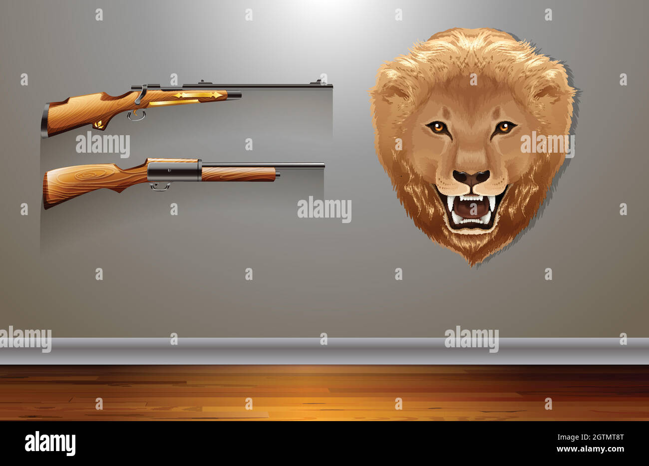 Hanging lion head on the wall Stock Vector Image & Art Alamy