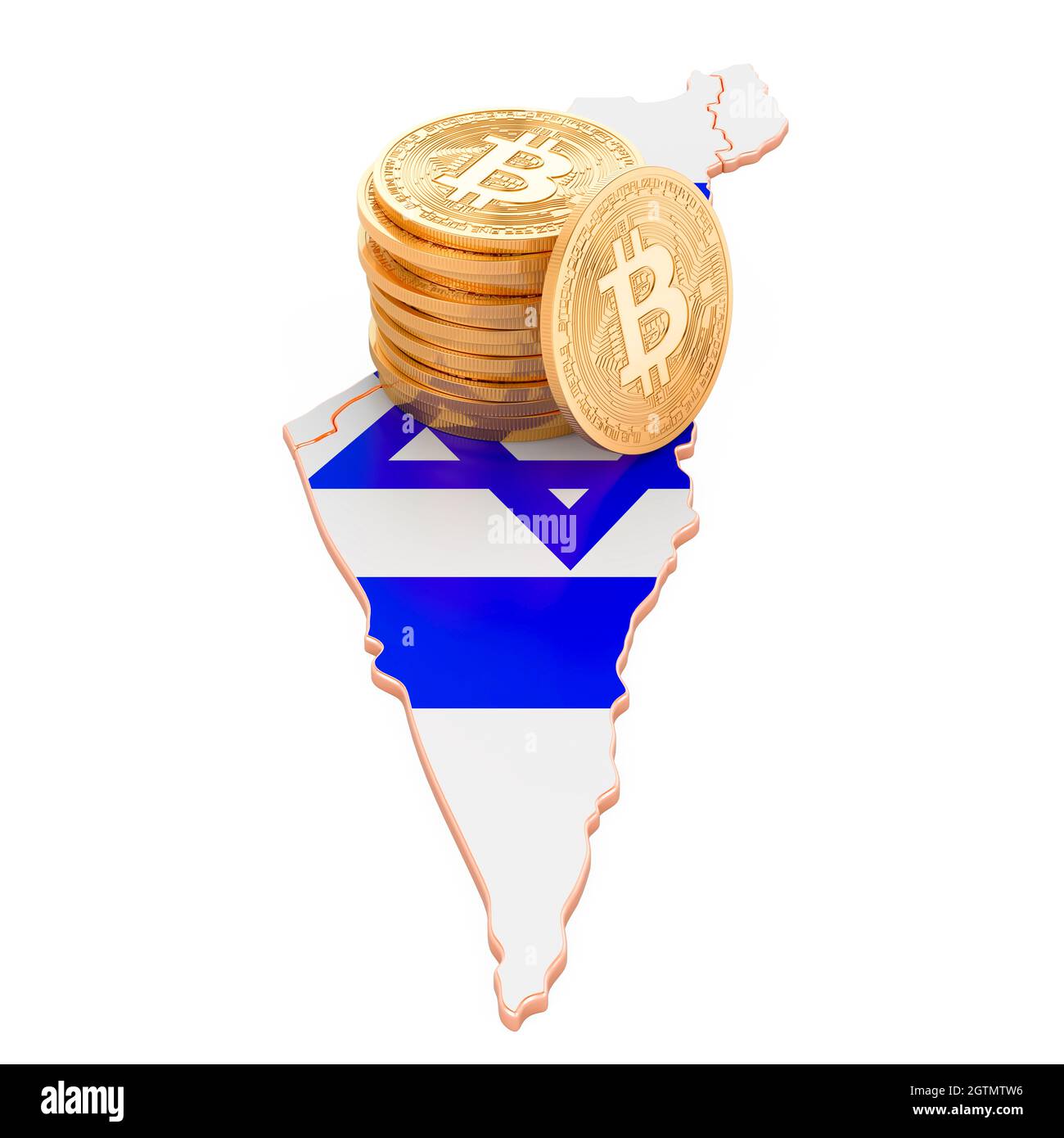 Bitcoin cryptocurrency in Israel, 3D rendering isolated on white background  Stock Photo - Alamy