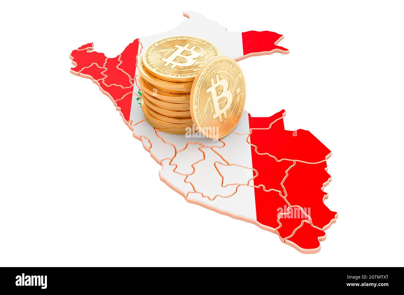 Bitcoin cryptocurrency in Peru, 3D rendering isolated on white background  Stock Photo - Alamy