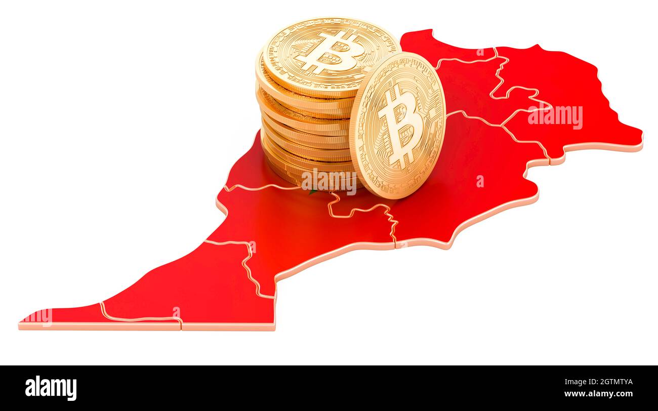 Bitcoin cryptocurrency in Morocco, 3D rendering isolated on white  background Stock Photo - Alamy