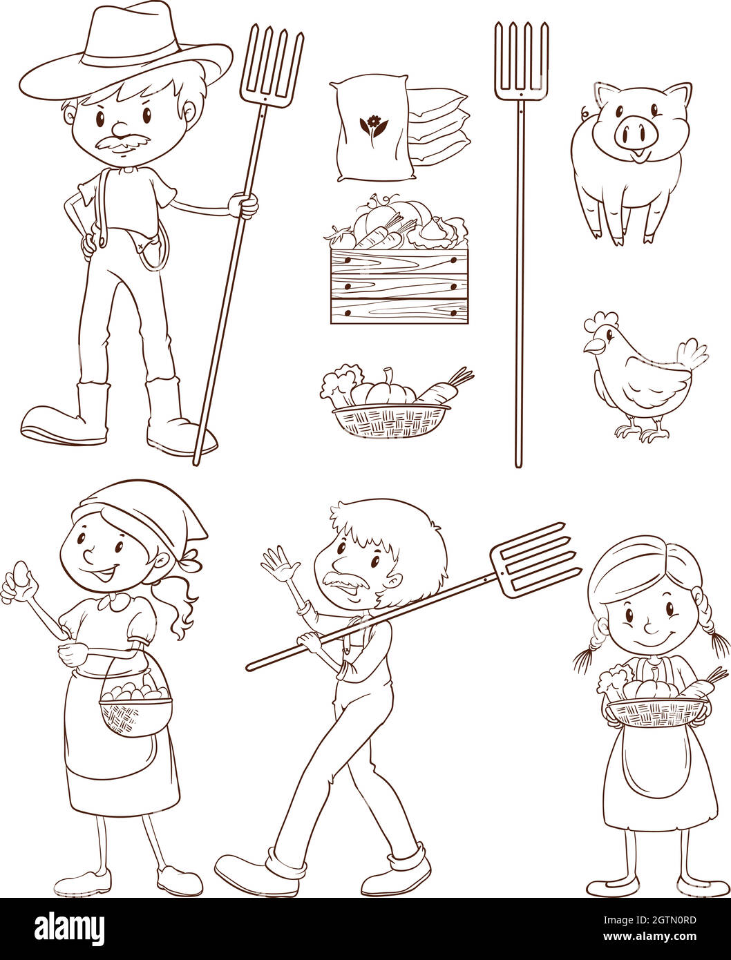 Farmers and animals Stock Vector Image &amp; Art - Alamy
