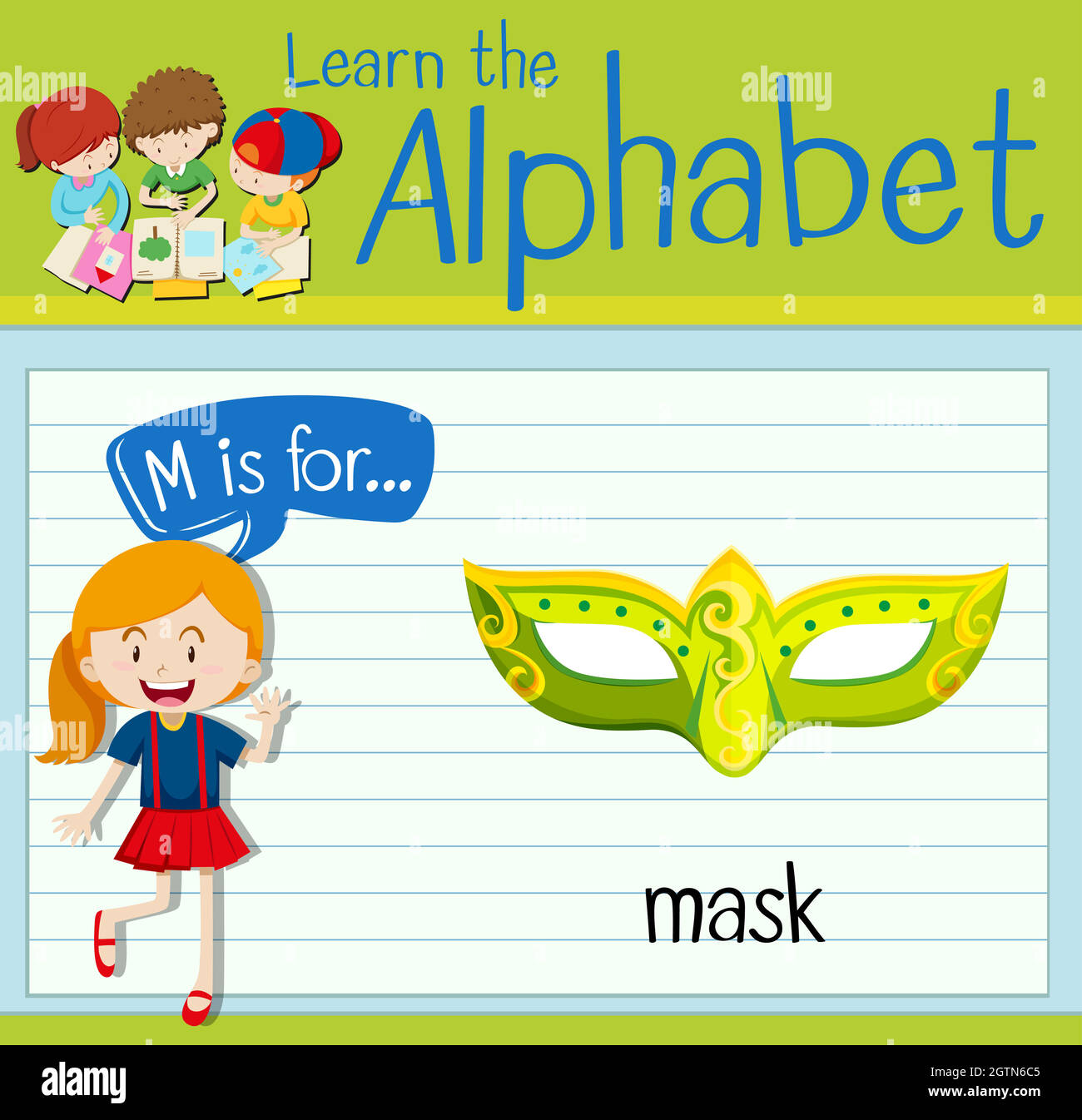 Flashcard letter M is for mask Stock Vector Image & Art Alamy