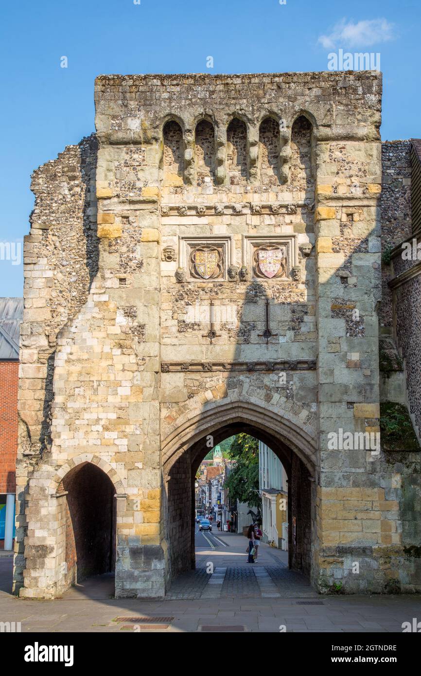 Westgate old city gate in Winchester, Hampshire Stock Photo