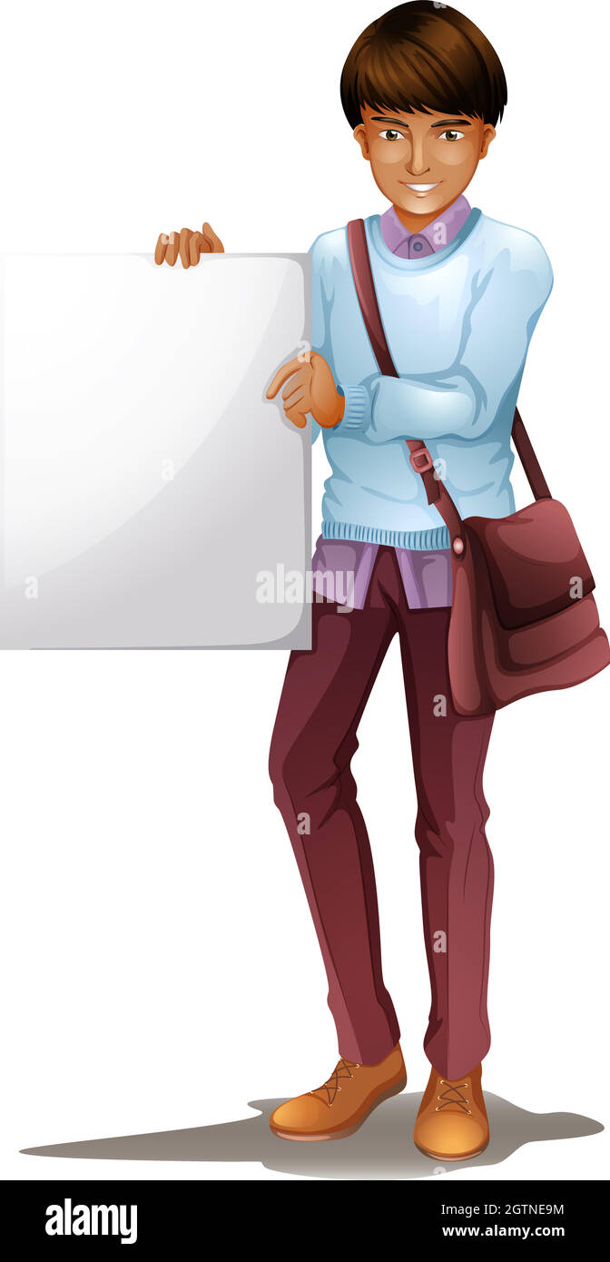 A boy holding an empty board Stock Vector Image & Art - Alamy