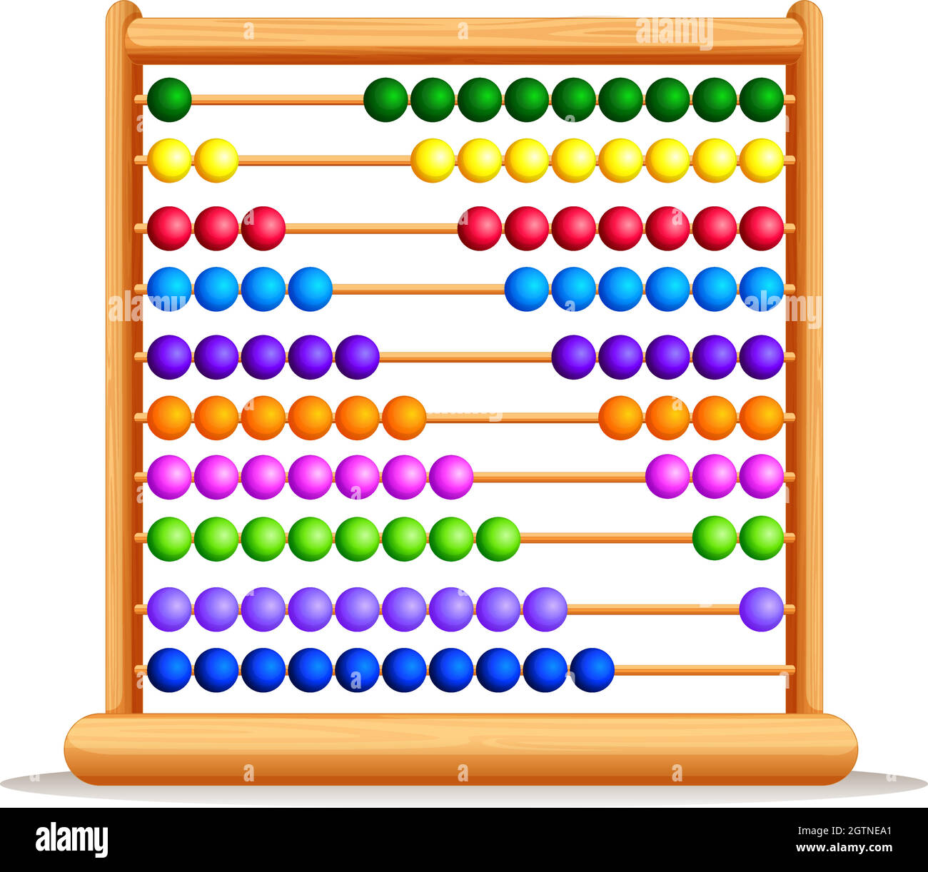 Colorful abacus with wooden frame Stock Vector
