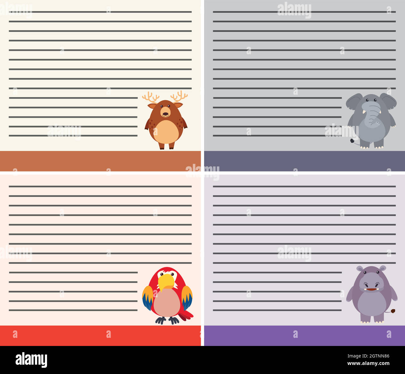 Fun Animal Note Pad Set of animals notepad Stock Vector Image & Art - Alamy