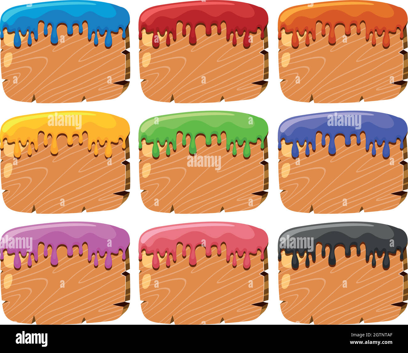 set of paint splattered wood signs Stock Vector Image & Art Alamy