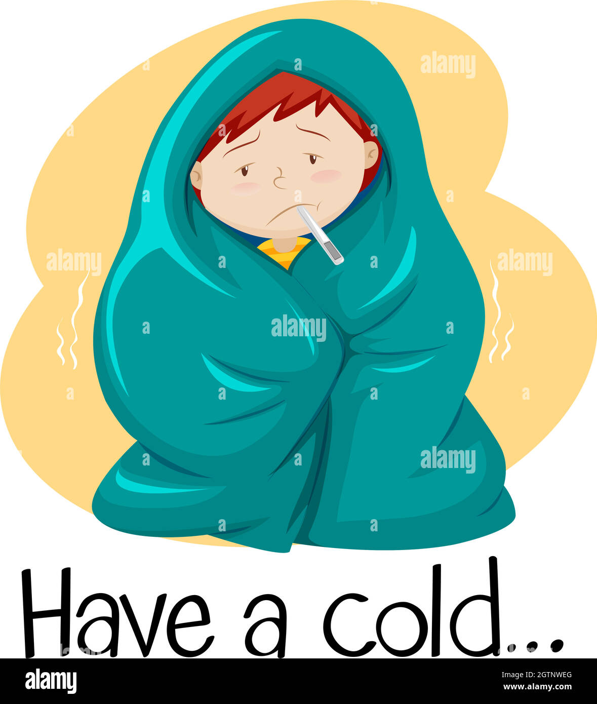 Word for have a cold with kid in blanket Stock Vector Image & Art Alamy
