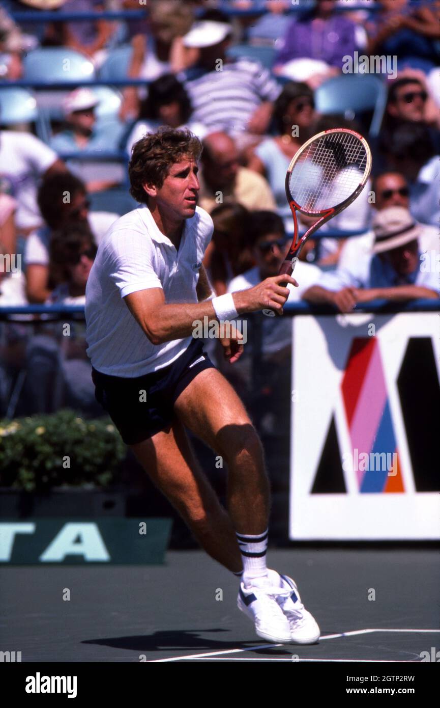 Brian Gottfried during a match at the US Open at Flushing Meadows in 1984. Stock Photo