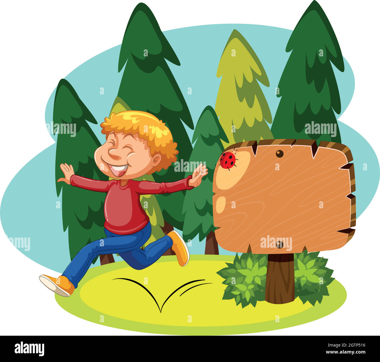 A Happy Man and Wooden Sign Board Stock Vector Image & Art - Alamy