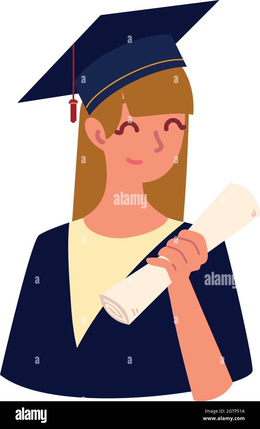 female graduate cartoon Stock Vector Image & Art - Alamy